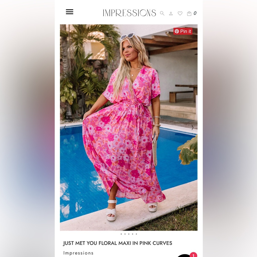 JUST MET YOU FLORAL MAXI IN PINK CURVES-Impressions